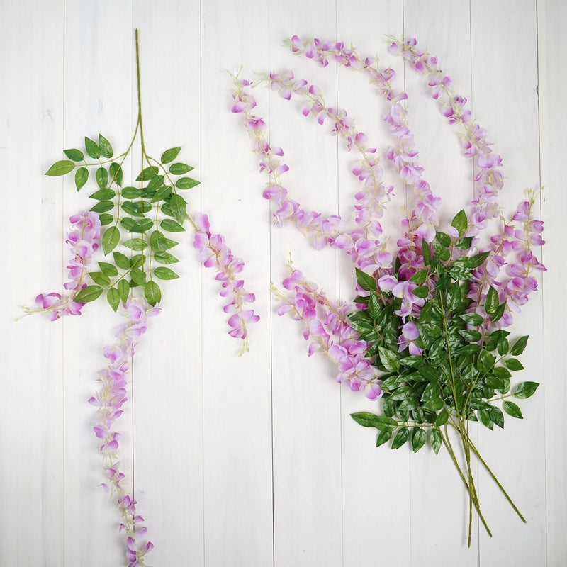 44" tall Silk Wisteria Flowers Hanging Vine Bush