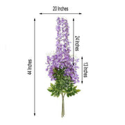 44" tall Silk Wisteria Flowers Hanging Vine Bush