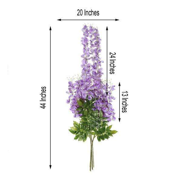 44" tall Silk Wisteria Flowers Hanging Vine Bush