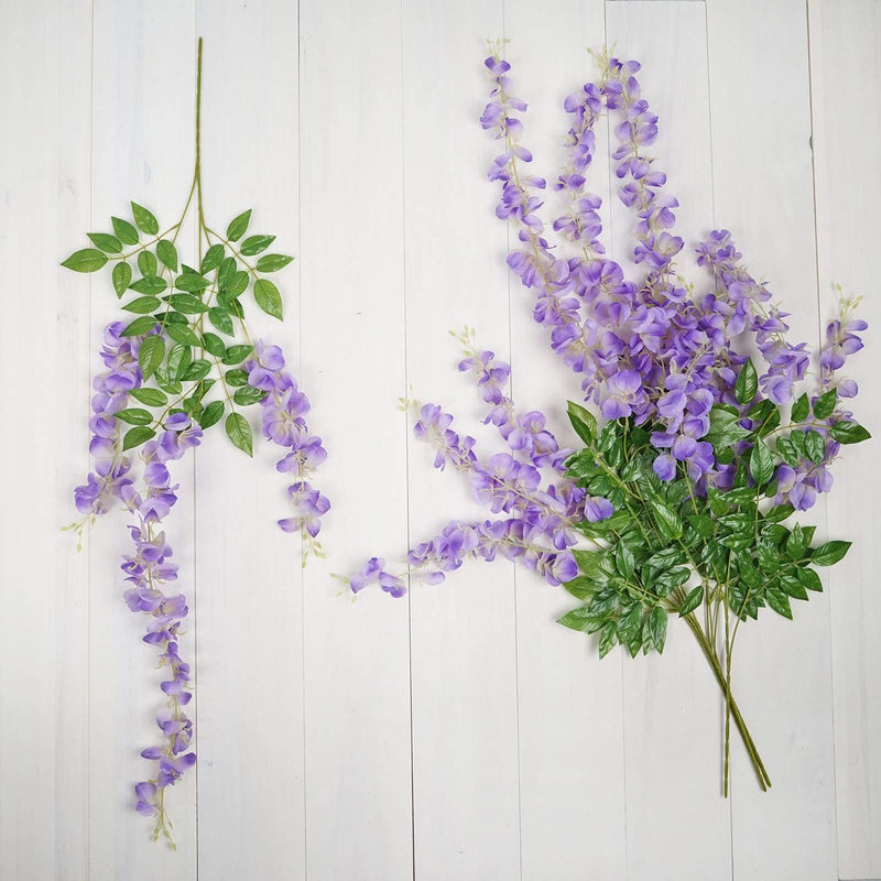 44" tall Silk Wisteria Flowers Hanging Vine Bush