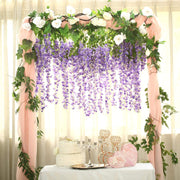 44" tall Silk Wisteria Flowers Hanging Vine Bush