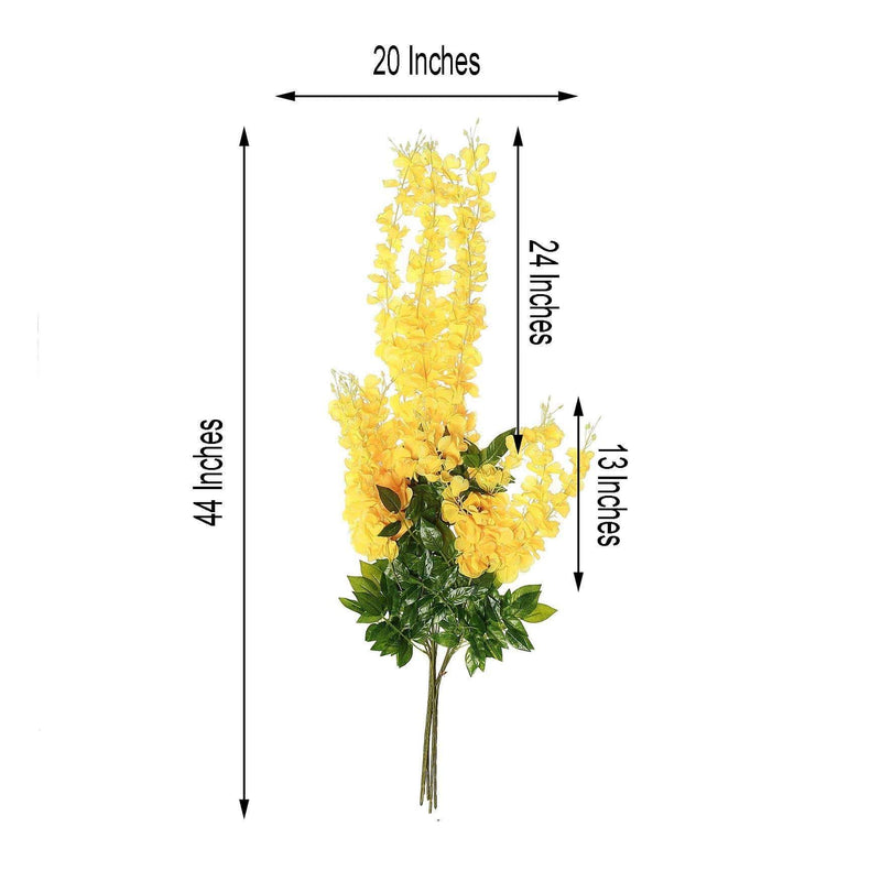 44" tall Silk Wisteria Flowers Hanging Vine Bush