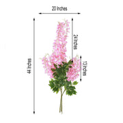 44" tall Silk Wisteria Flowers Hanging Vine Bush