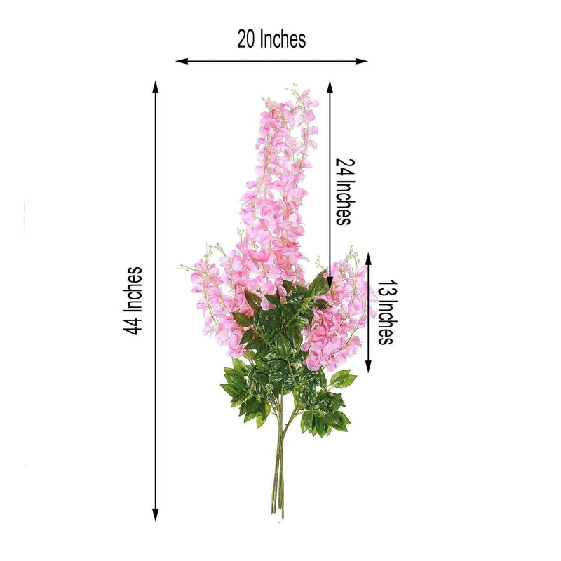 44" tall Silk Wisteria Flowers Hanging Vine Bush