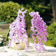 44" tall Silk Wisteria Flowers Hanging Vine Bush