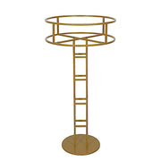46" Tall Metal with Round Top Flower Stand Pedestal Centerpiece - Gold IRON_STND11_46_GOLD
