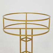 46" Tall Metal with Round Top Flower Stand Pedestal Centerpiece - Gold IRON_STND11_46_GOLD