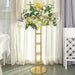 46" Tall Metal with Round Top Flower Stand Pedestal Centerpiece - Gold IRON_STND11_46_GOLD
