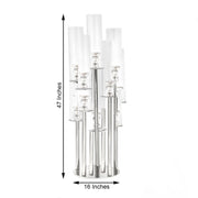 47" tall 10 Arm Crystal Glass Candelabra Votive Candle Holder - Clear CHDLR_CAND_030R_10_CLR
