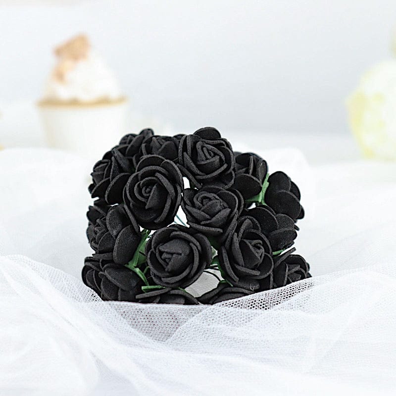 48 Mini Roses 4" Foam Artificial Flowers with Stem