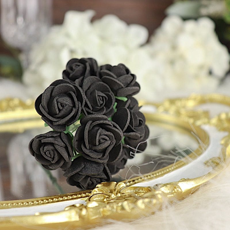 48 Mini Roses 4" Foam Artificial Flowers with Stem