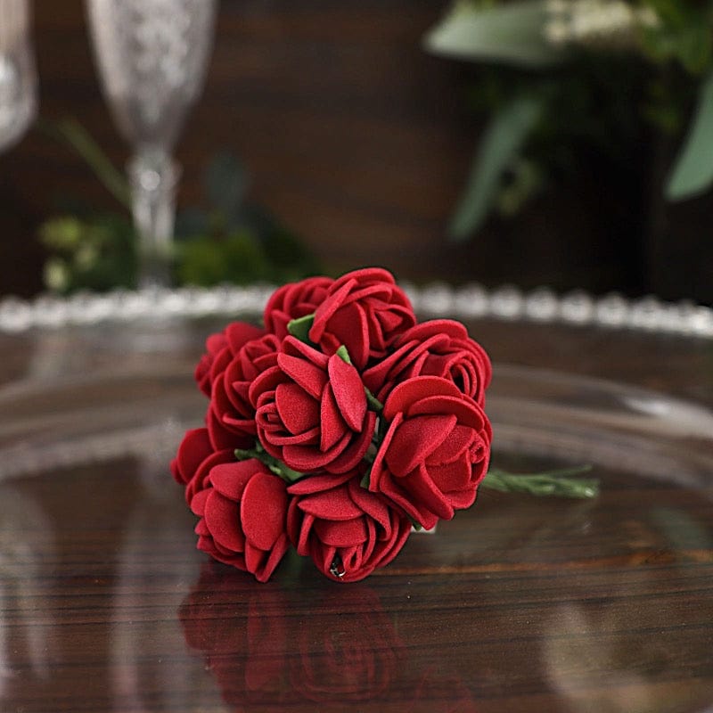 48 Mini Roses 4" Foam Artificial Flowers with Stem