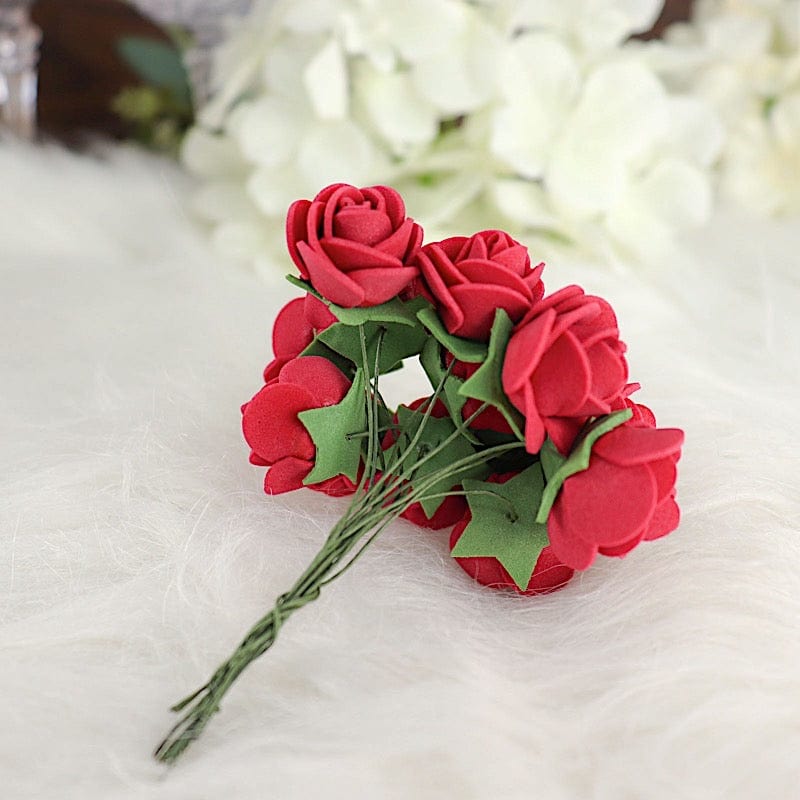 48 Mini Roses 4" Foam Artificial Flowers with Stem