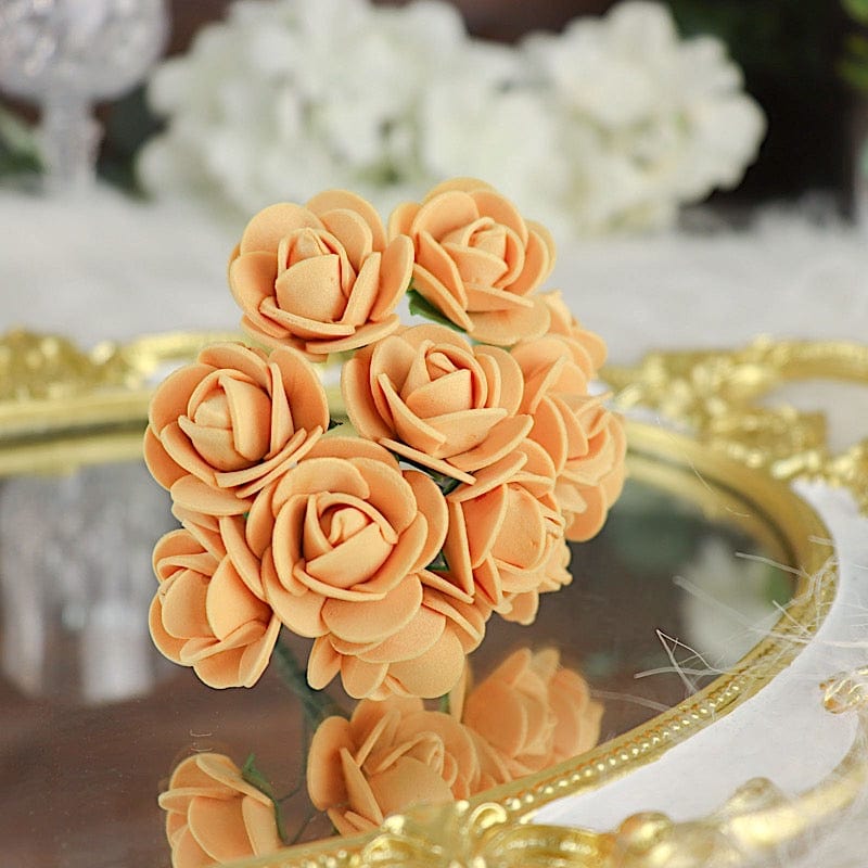 48 Mini Roses 4" Foam Artificial Flowers with Stem