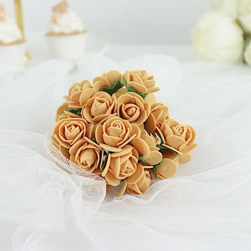 48 Mini Roses 4" Foam Artificial Flowers with Stem