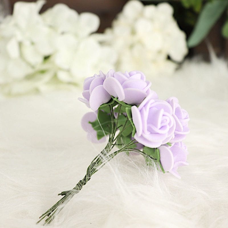 48 Mini Roses 4" Foam Artificial Flowers with Stem