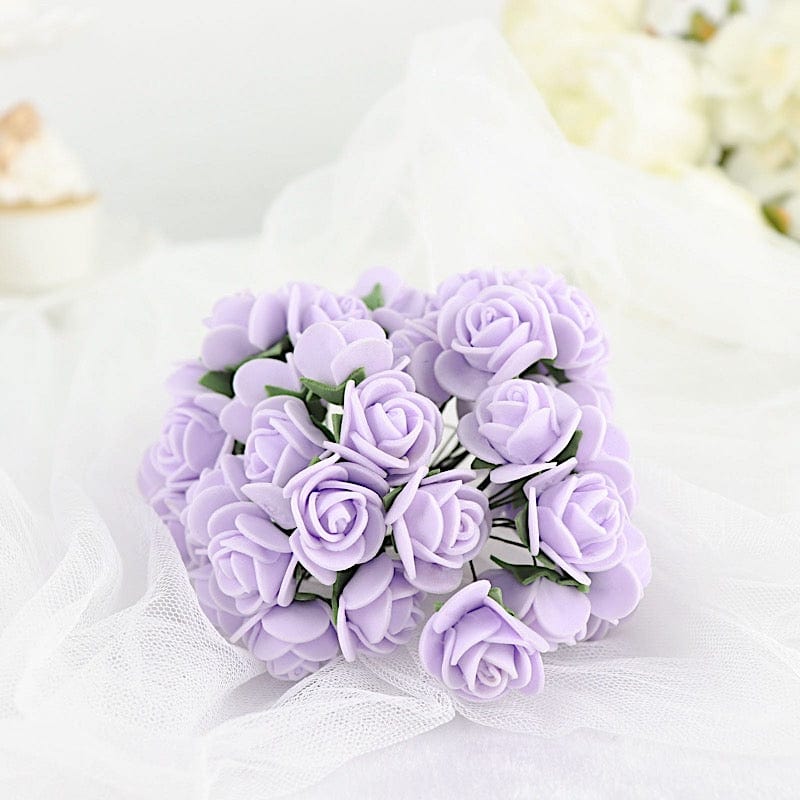 48 Mini Roses 4" Foam Artificial Flowers with Stem