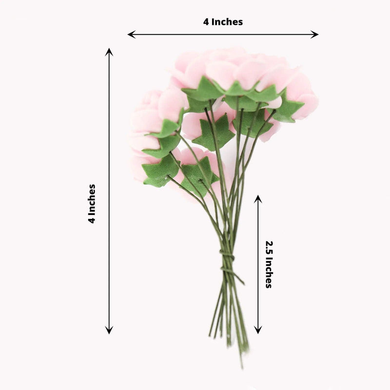 48 Mini Roses 4" Foam Artificial Flowers with Stem