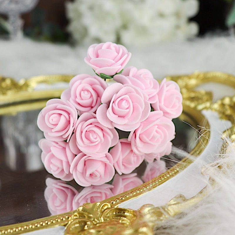 48 Mini Roses 4" Foam Artificial Flowers with Stem