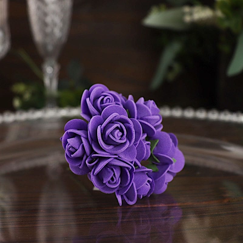 48 Mini Roses 4" Foam Artificial Flowers with Stem