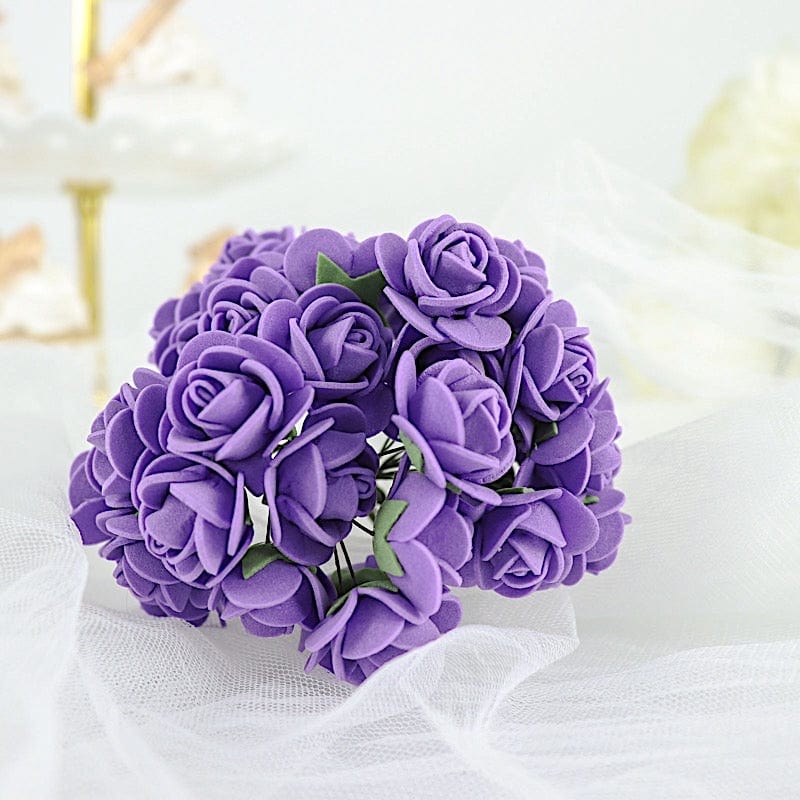 48 Mini Roses 4" Foam Artificial Flowers with Stem