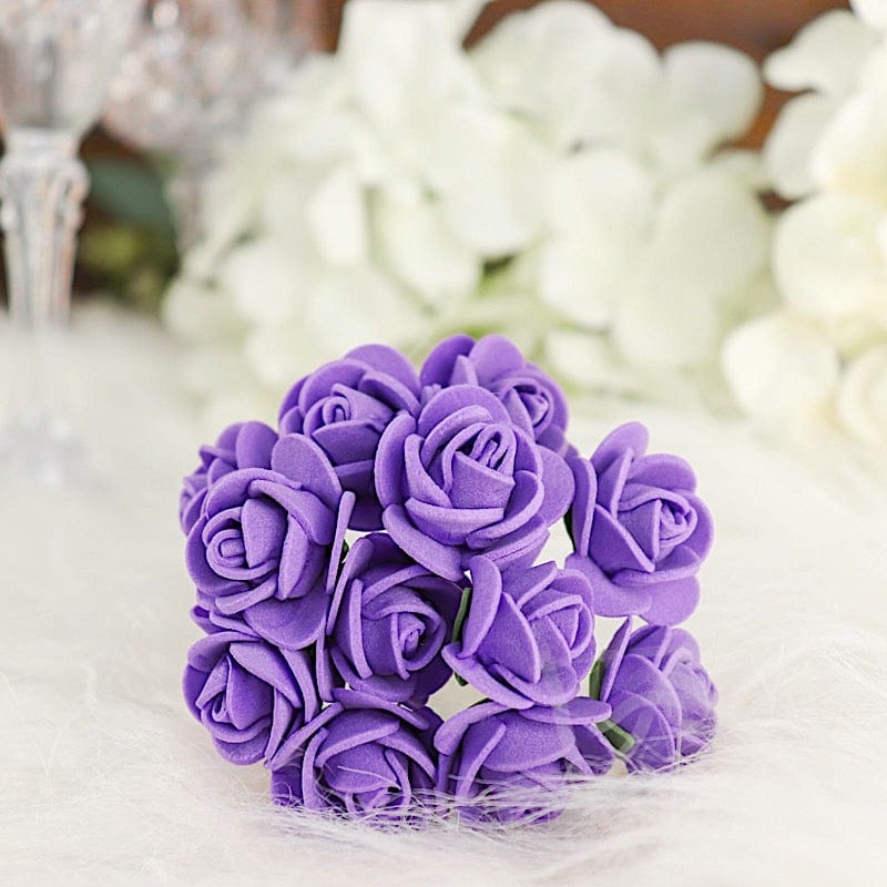 48 Mini Roses 4" Foam Artificial Flowers with Stem