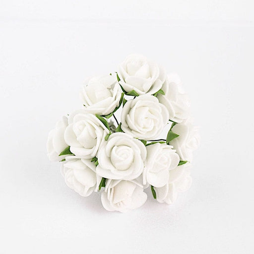 48 Mini Roses 4" Foam Artificial Flowers with Stem