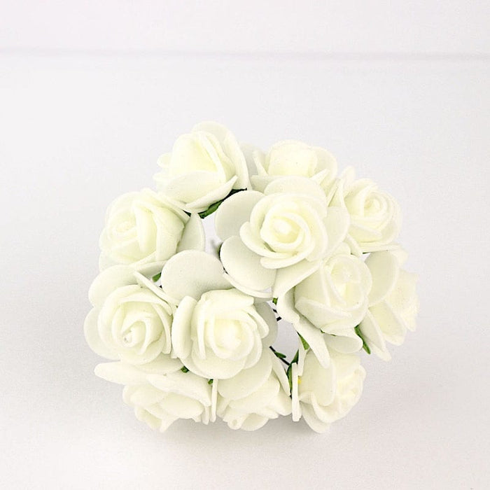 48 Mini Roses 4" Foam Artificial Flowers with Stem ARTI_FOAMRS04_1_IVR
