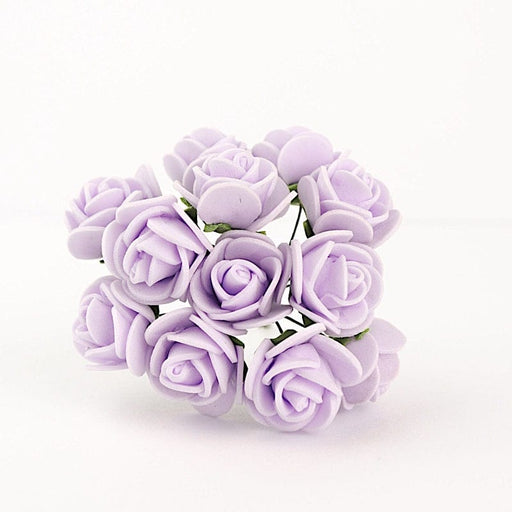 48 Mini Roses 4" Foam Artificial Flowers with Stem ARTI_FOAMRS04_1_LAV