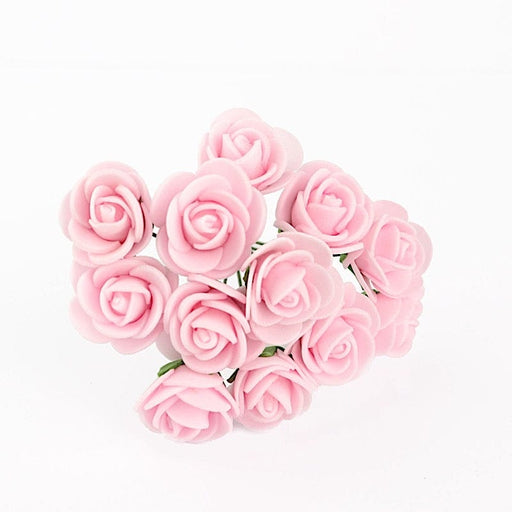 48 Mini Roses 4" Foam Artificial Flowers with Stem ARTI_FOAMRS04_1_PINK