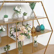 4ft Hexagon Large Metal Cake Dessert Display Stand Wedding Arch Backdrop - Gold CAKE_STND_H02_51_GOLD