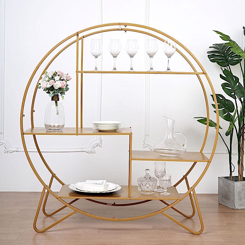 4ft Round Large Metal Cake Dessert Display Stand Wedding Arch Backdrop - Gold CAKE_STND_R02_48_GOLD