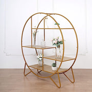 4ft Round Large Metal Cake Dessert Display Stand Wedding Arch Backdrop - Gold CAKE_STND_R02_48_GOLD