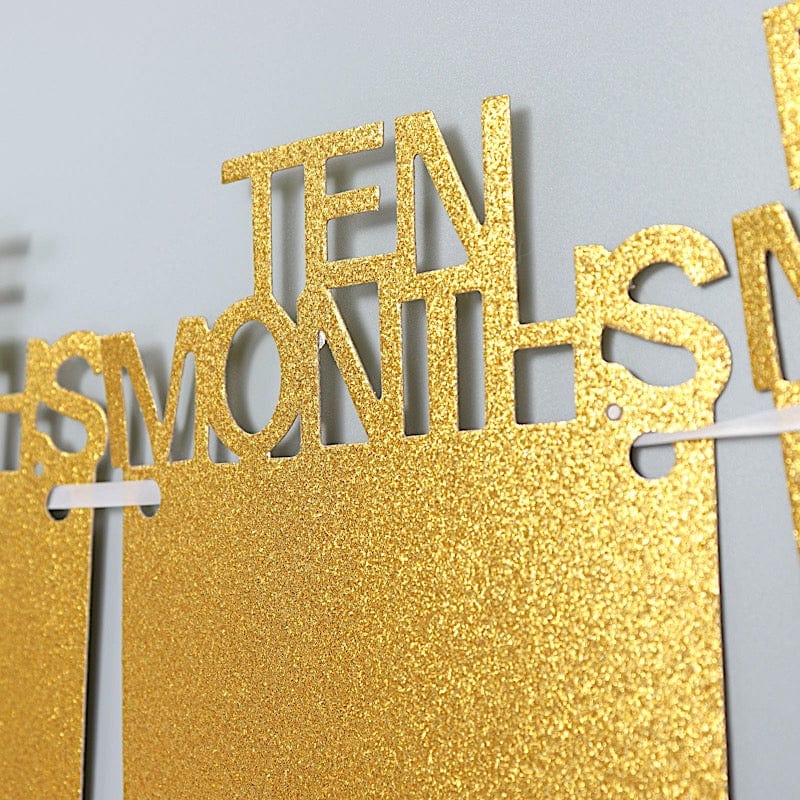 5.5 ft Month Milestone Paper Hanging Garland 1st Birthday Baby Photo Backdrop - Gold PAP_GRLD_010_MNTH_GD