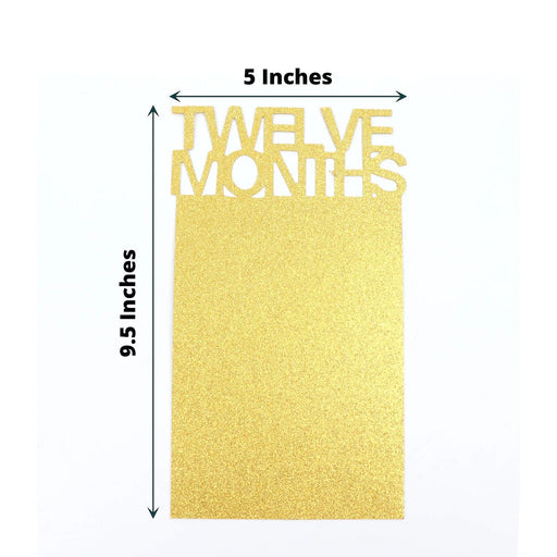 5.5 ft Month Milestone Paper Hanging Garland 1st Birthday Baby Photo Backdrop - Gold PAP_GRLD_010_MNTH_GD