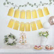 5.5 ft Month Milestone Paper Hanging Garland 1st Birthday Baby Photo Backdrop - Gold PAP_GRLD_010_MNTH_GD