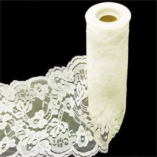 5.5" x 10 yards Wedding Lace Tulle Roll TULA09_5510_IVR
