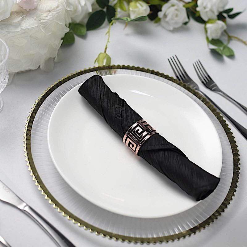 5 Accordion Crinkled Taffeta Dinner Napkins
