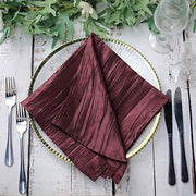 5 Accordion Crinkled Taffeta Dinner Napkins