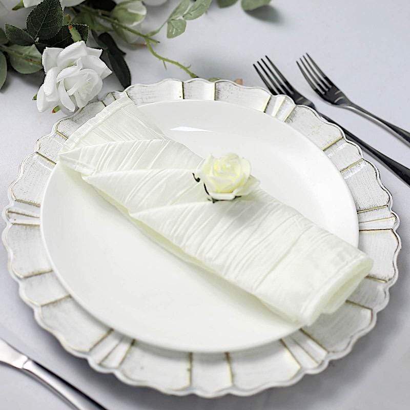 5 Accordion Crinkled Taffeta Dinner Napkins