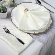 5 Accordion Crinkled Taffeta Dinner Napkins