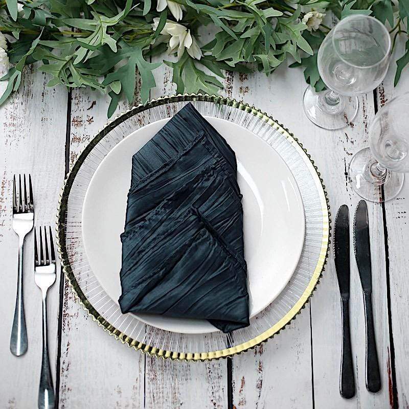 5 Accordion Crinkled Taffeta Dinner Napkins