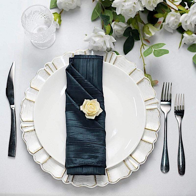 5 Accordion Crinkled Taffeta Dinner Napkins