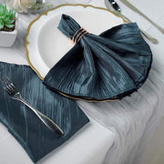 5 Accordion Crinkled Taffeta Dinner Napkins