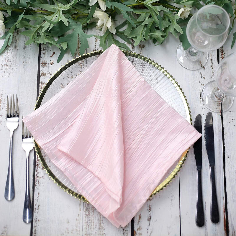 5 Accordion Crinkled Taffeta Dinner Napkins