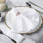 5 Accordion Crinkled Taffeta Dinner Napkins
