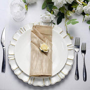 5 Accordion Crinkled Taffeta Dinner Napkins