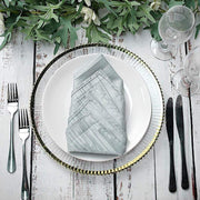 5 Accordion Crinkled Taffeta Dinner Napkins
