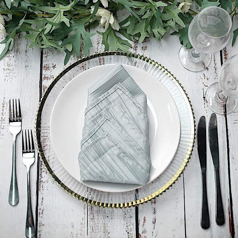 5 Accordion Crinkled Taffeta Dinner Napkins