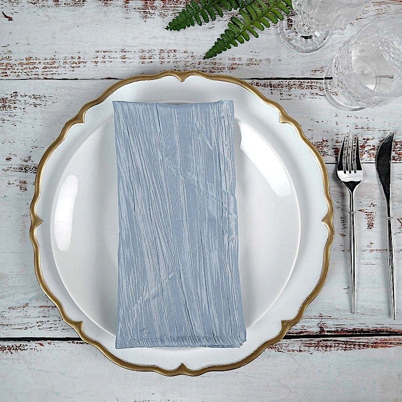 5 Accordion Crinkled Taffeta Dinner Napkins